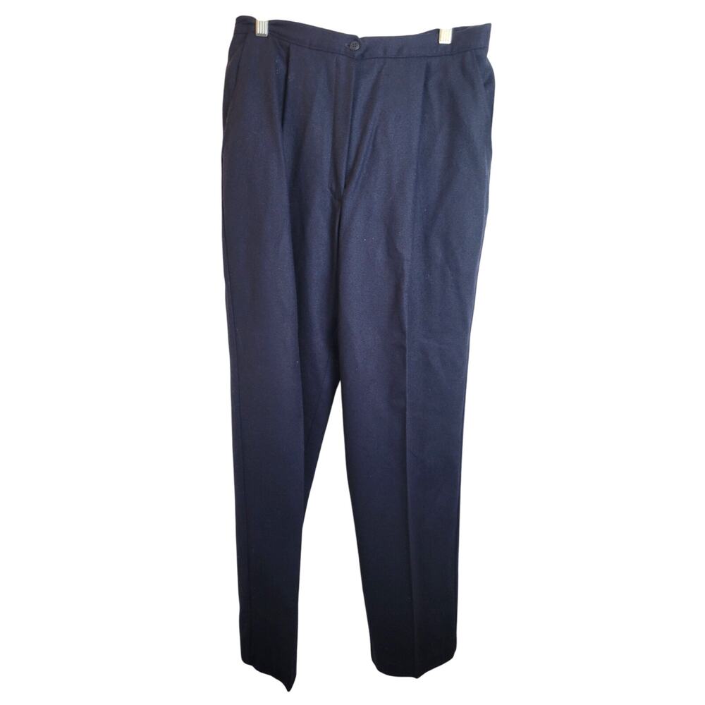 NWT VTG Rrrrruss Togs‎ Navy Blue Wool Blend Career Casual Pants Women's Size 16
